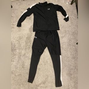 Under Armour track suit Black/White -Large/Medium see notes